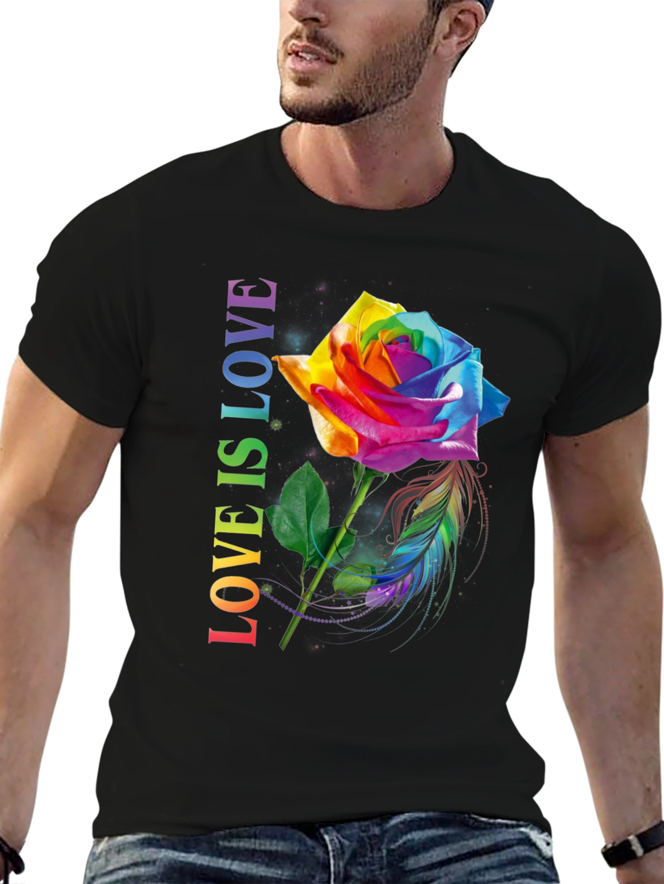 Love is Love Rainbow Rose T-Shirt