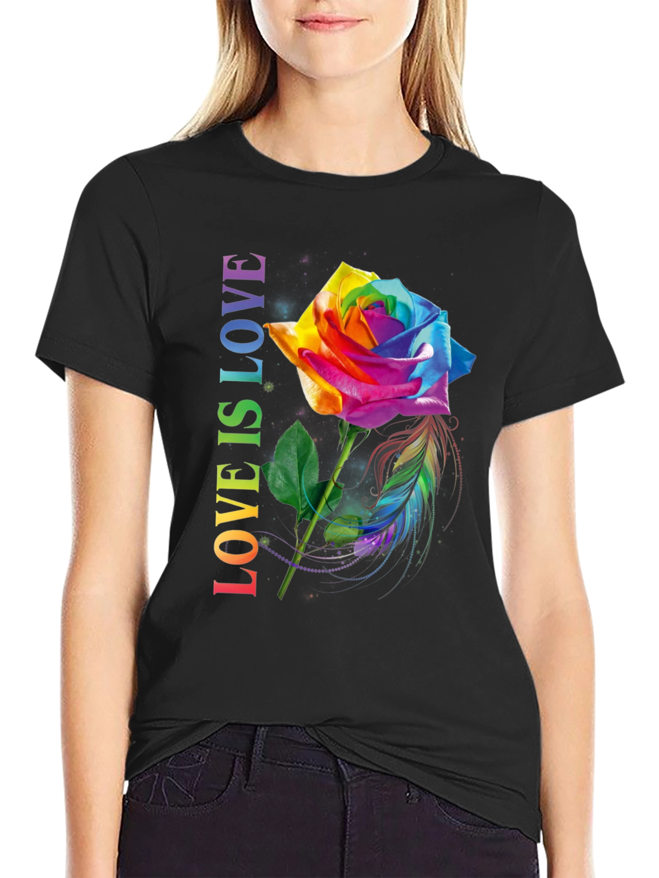 Love is Love Rainbow Rose T-Shirt