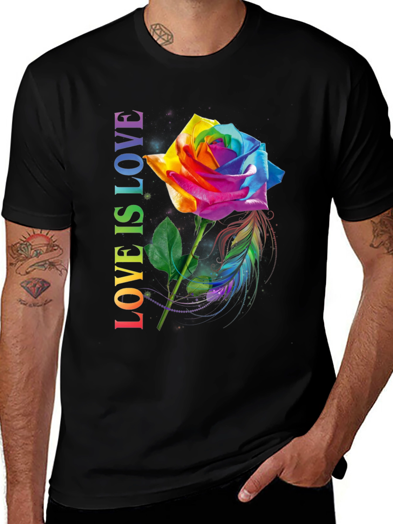 Love is Love Rainbow Rose T-Shirt