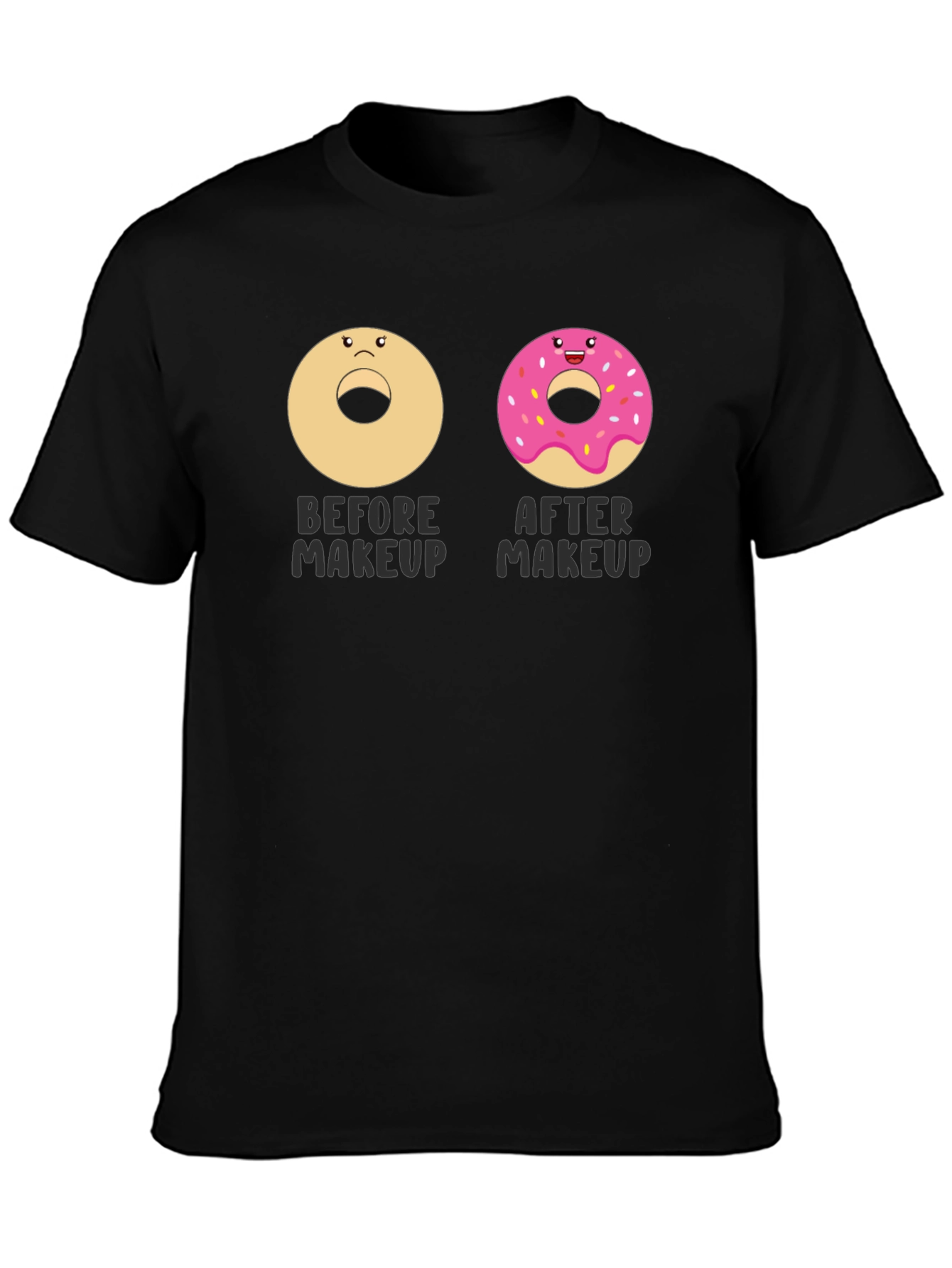 Donut Makeup Funny T-Shirt Graphic Tee