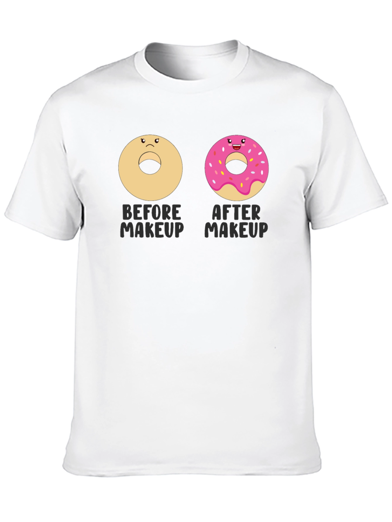 Donut Makeup Funny T-Shirt Graphic Tee