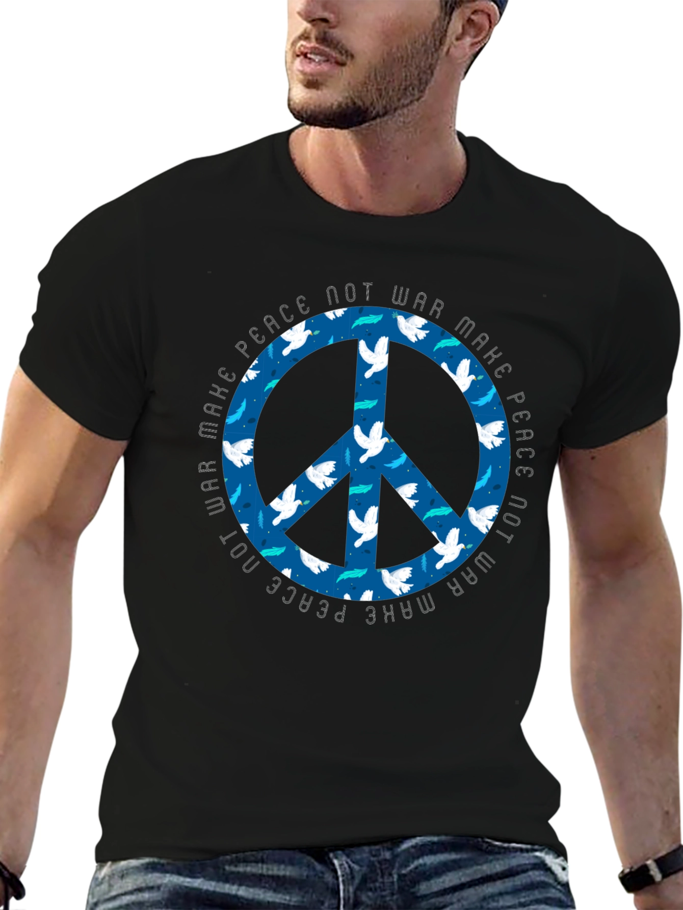 Make Peace Not War Dove Peace Sign T-Shirt