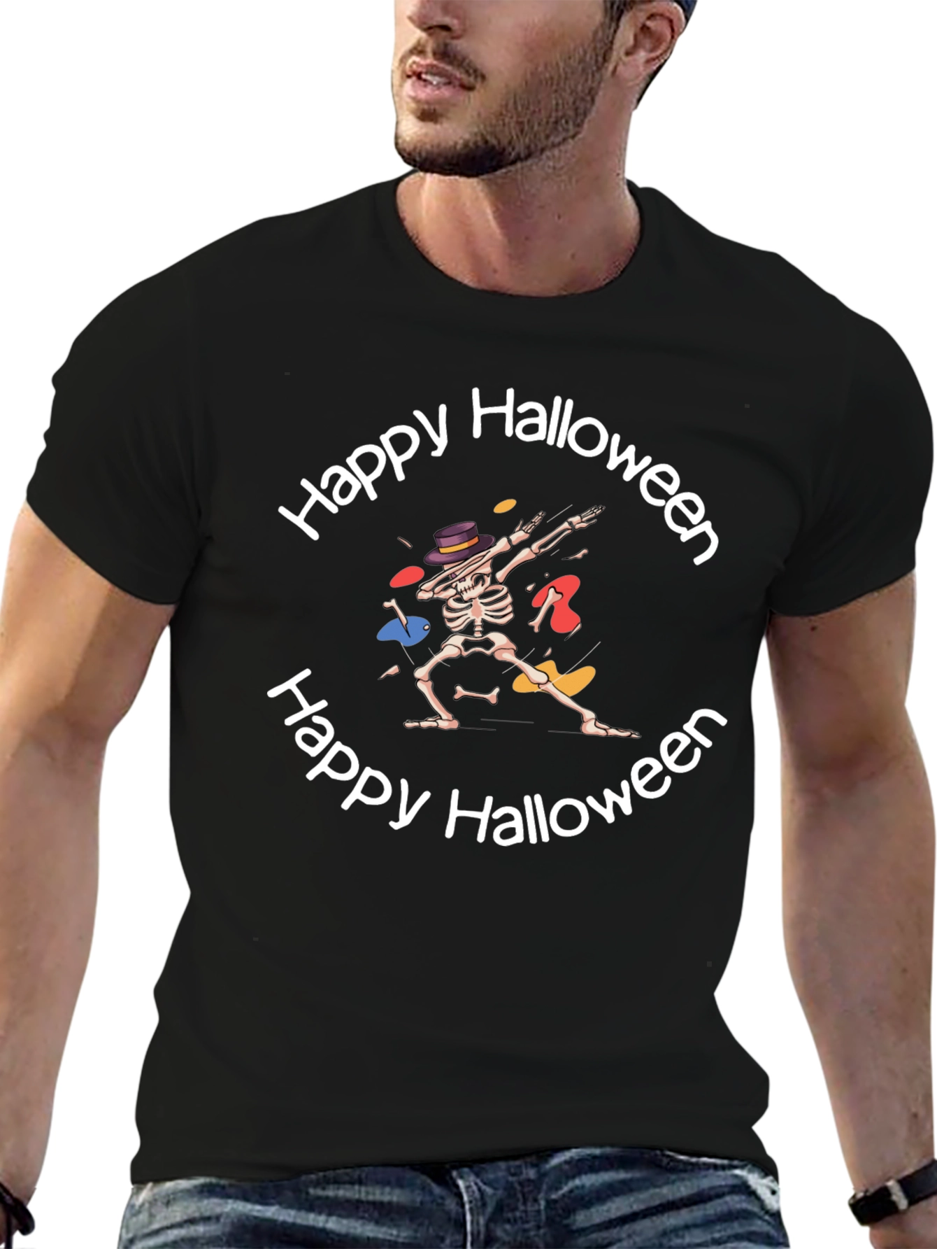 Happy Halloween Skeleton Dab T-Shirt