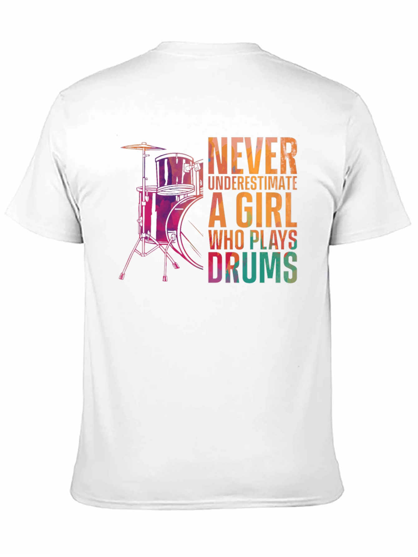 Girl Drummer Graphic Tee - Music Lover T-Shirt