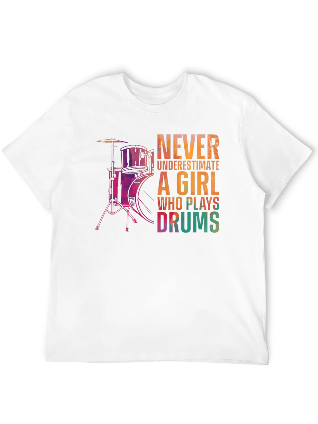 Girl Drummer Graphic Tee - Music Lover T-Shirt