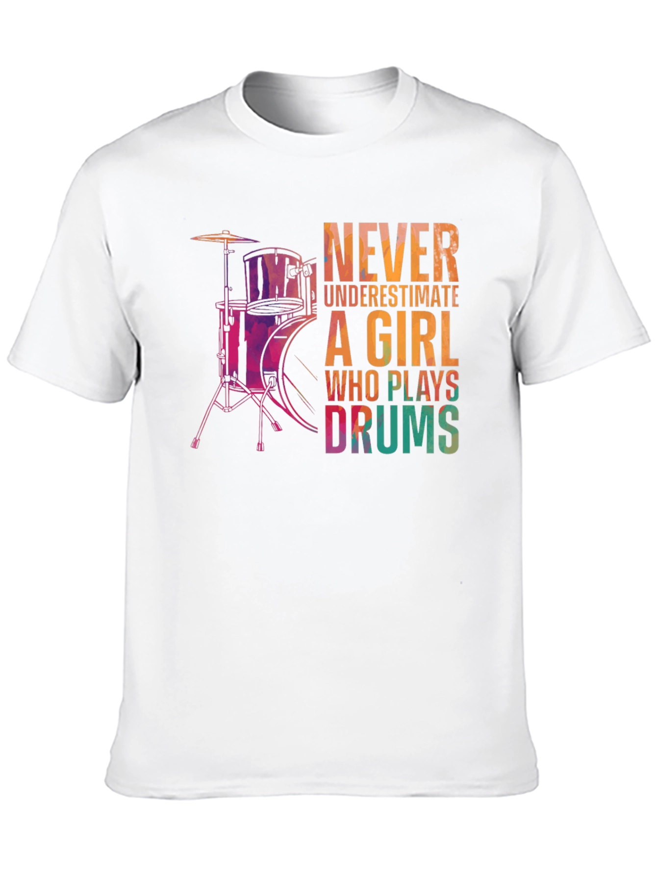 Girl Drummer Graphic Tee - Music Lover T-Shirt