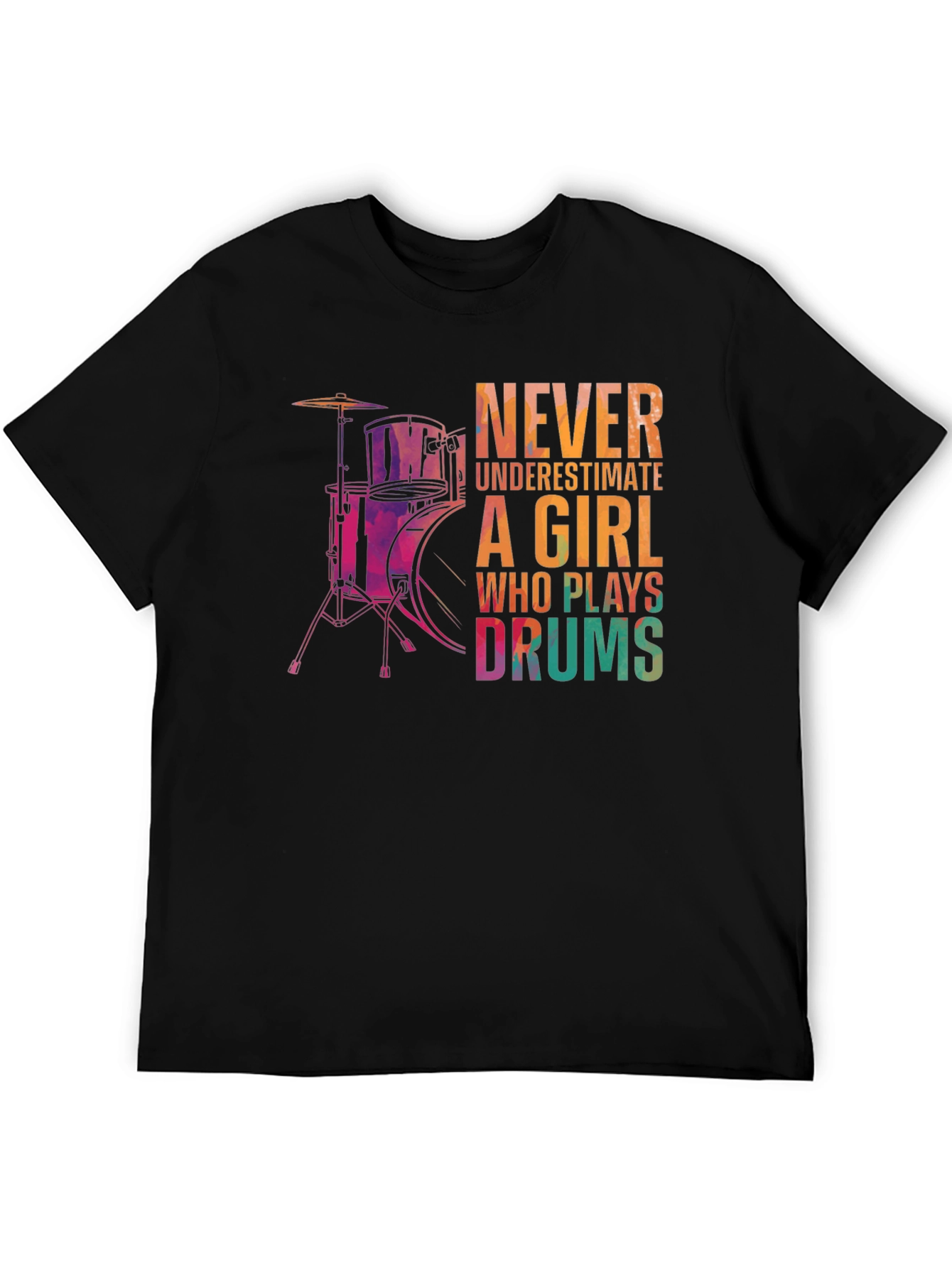 Girl Drummer Graphic Tee - Music Lover T-Shirt