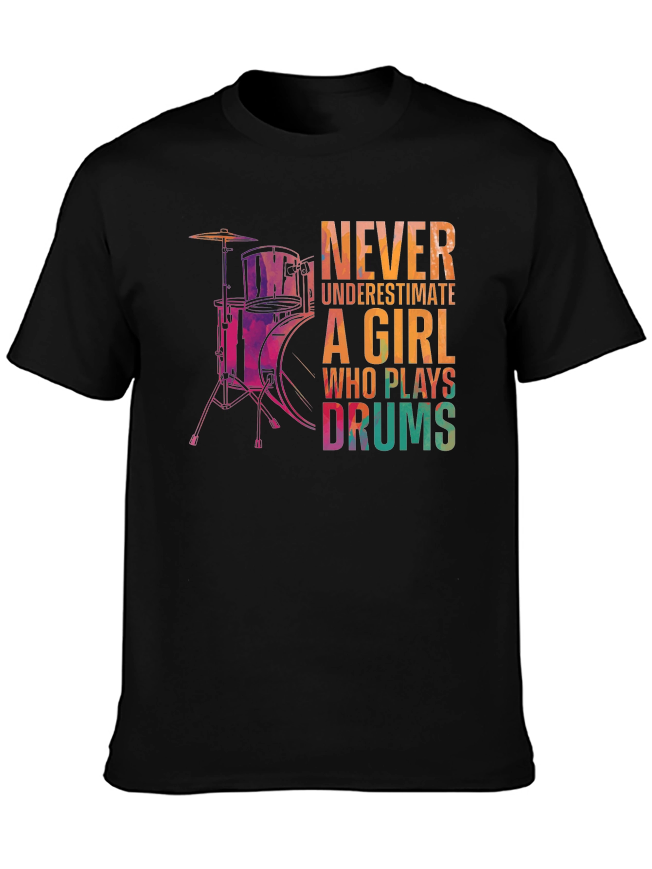 Girl Drummer Graphic Tee - Music Lover T-Shirt