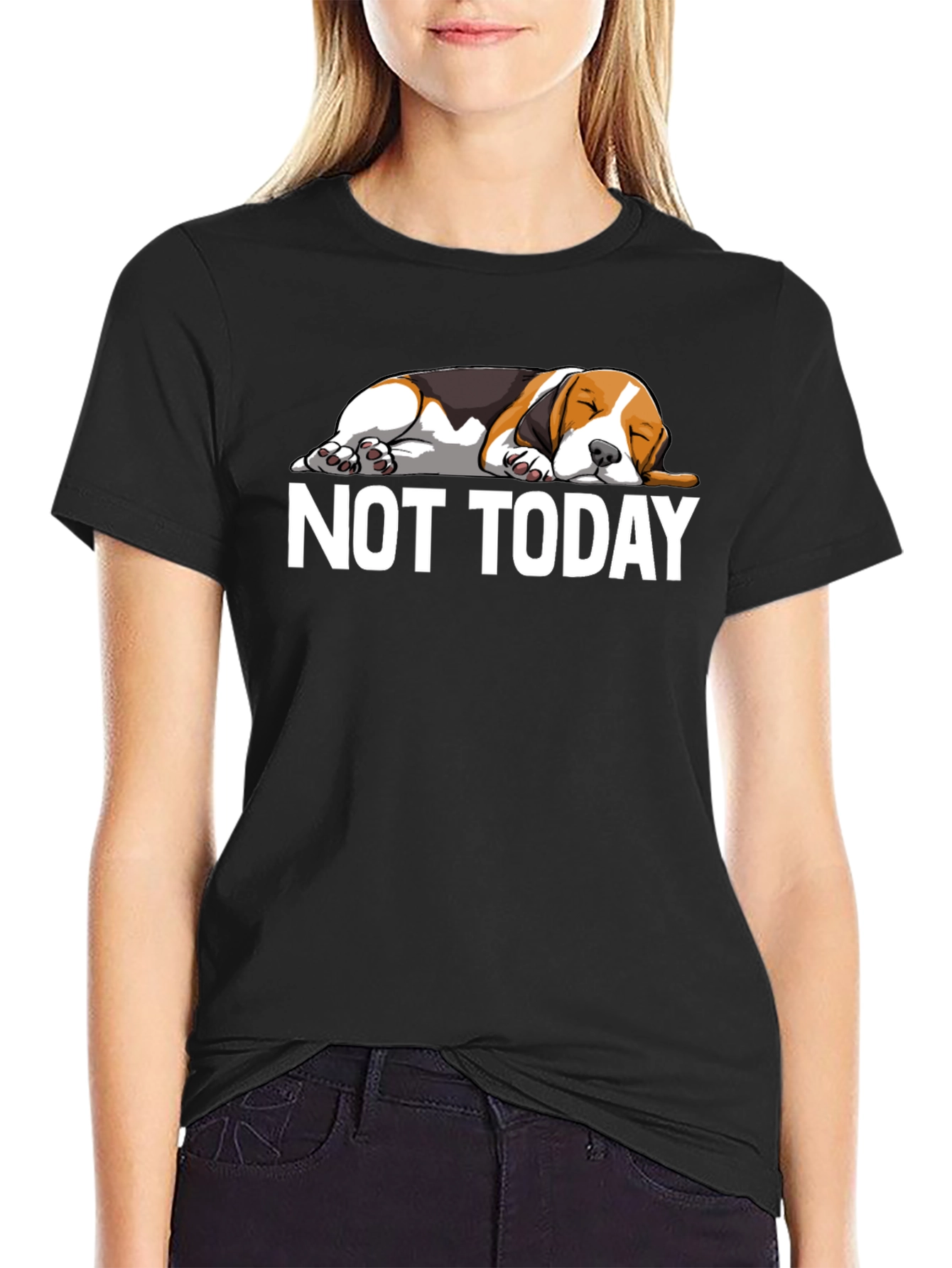 Not Today Lazy Dog Graphic T-Shirt