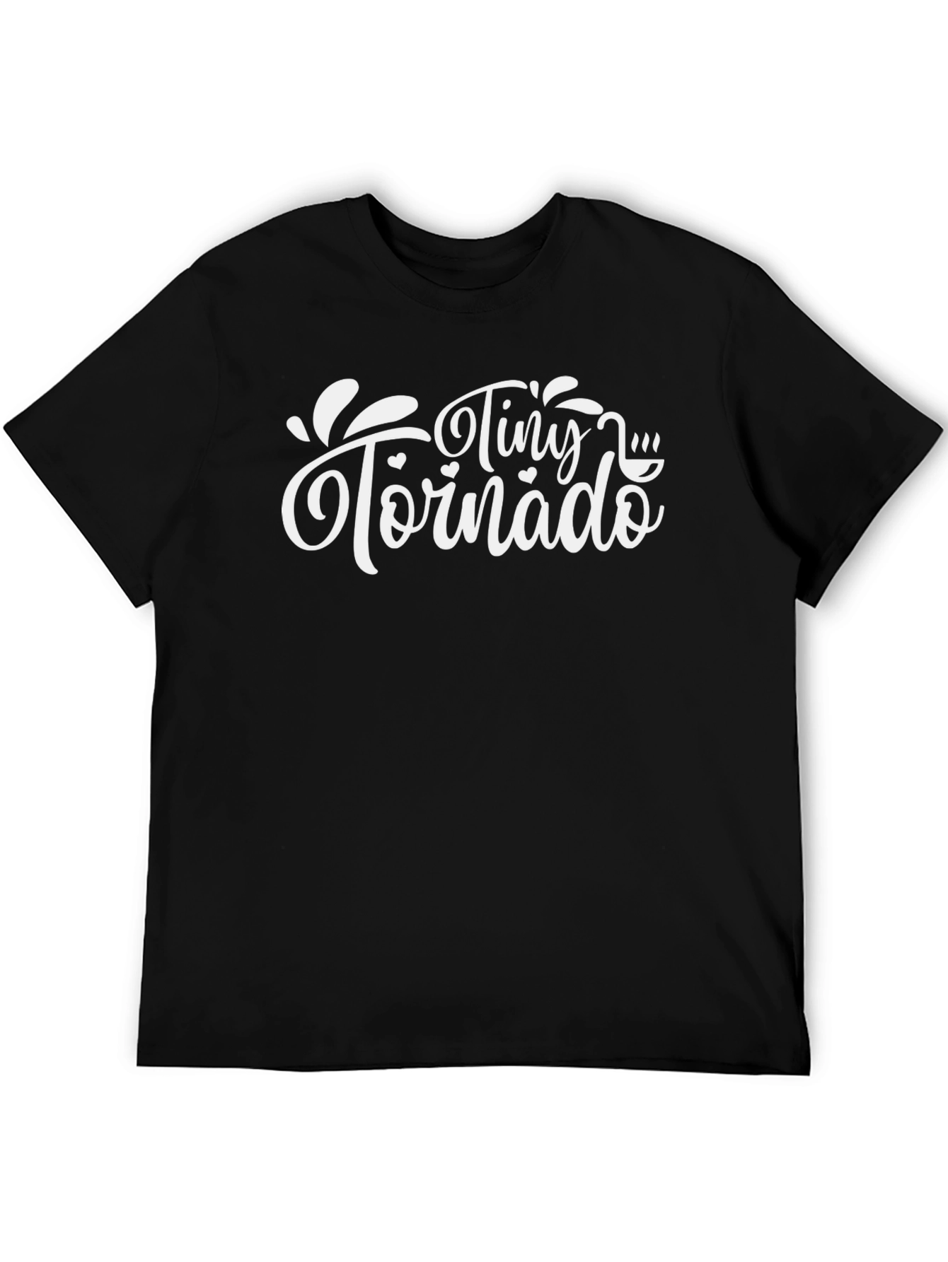 Tiny Tornado Black Cotton Graphic T-Shirt