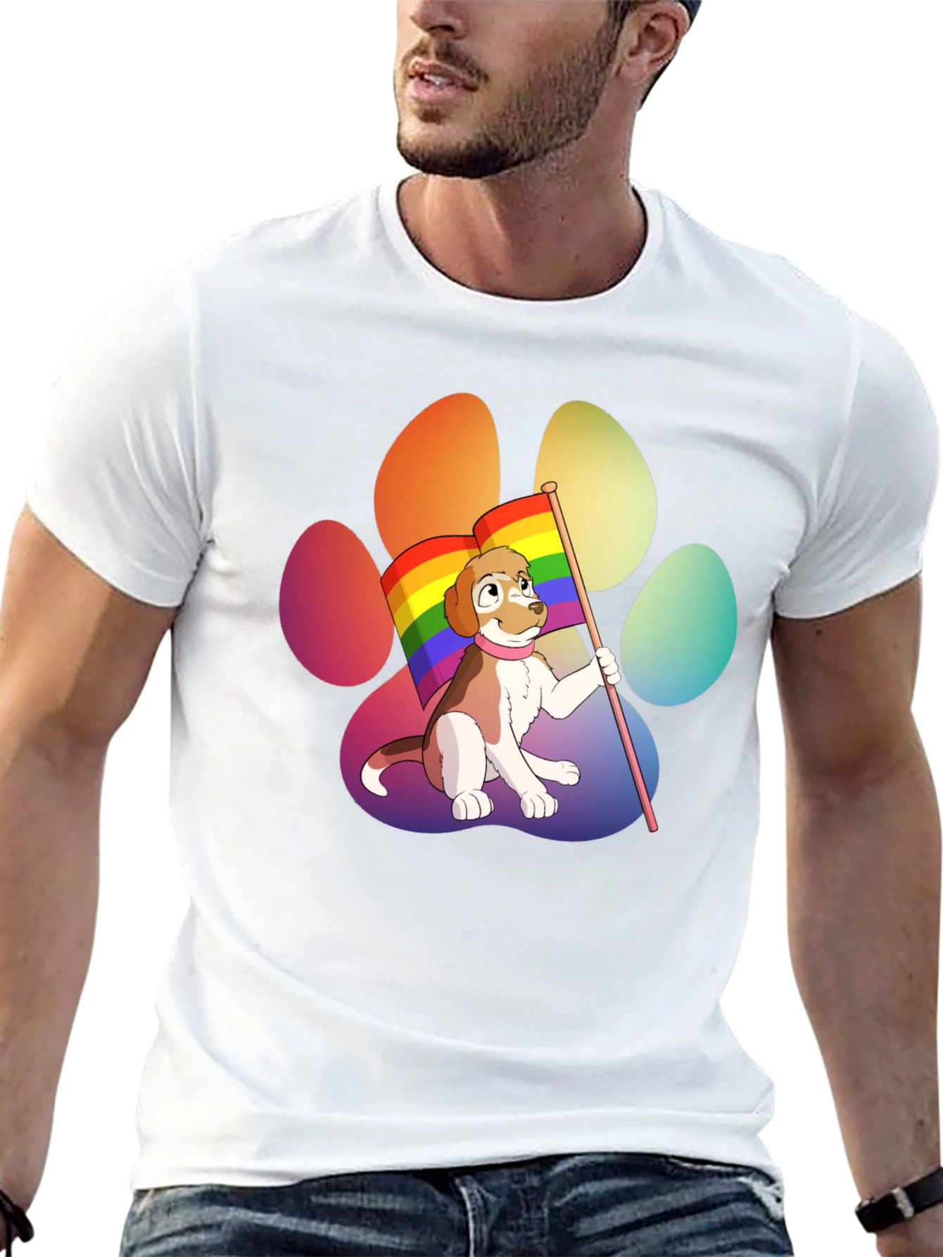 Pride Pup T-Shirt - LGBTQ+ Dog Paw Tee