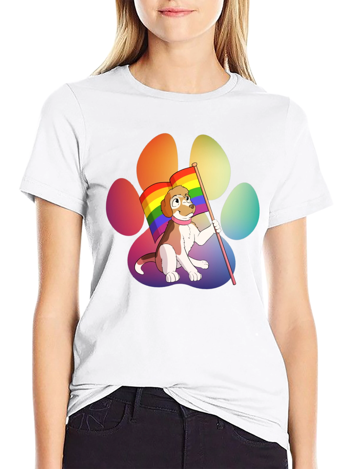 Pride Pup T-Shirt - LGBTQ+ Dog Paw Tee