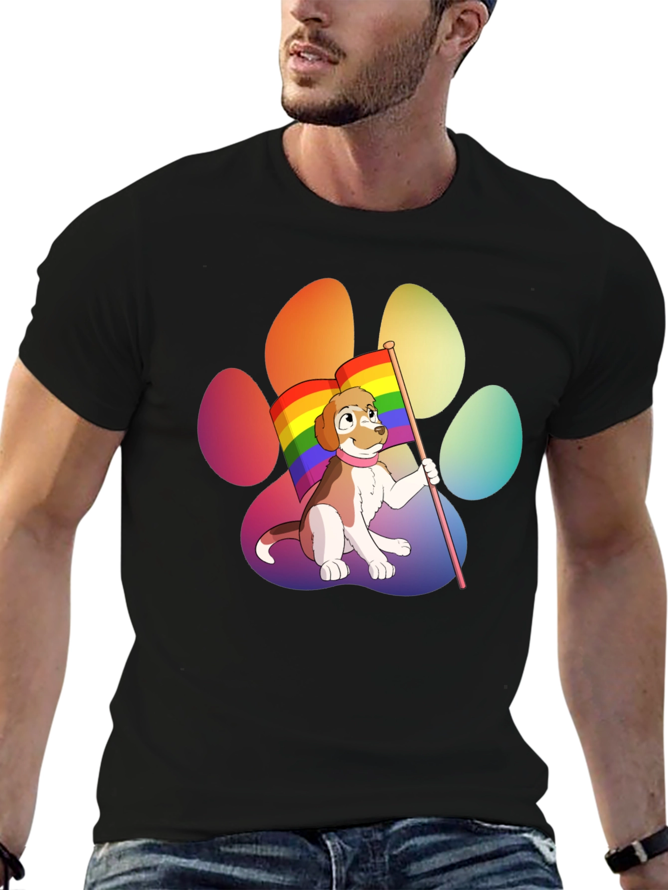 Pride Pup T-Shirt - LGBTQ+ Dog Paw Tee