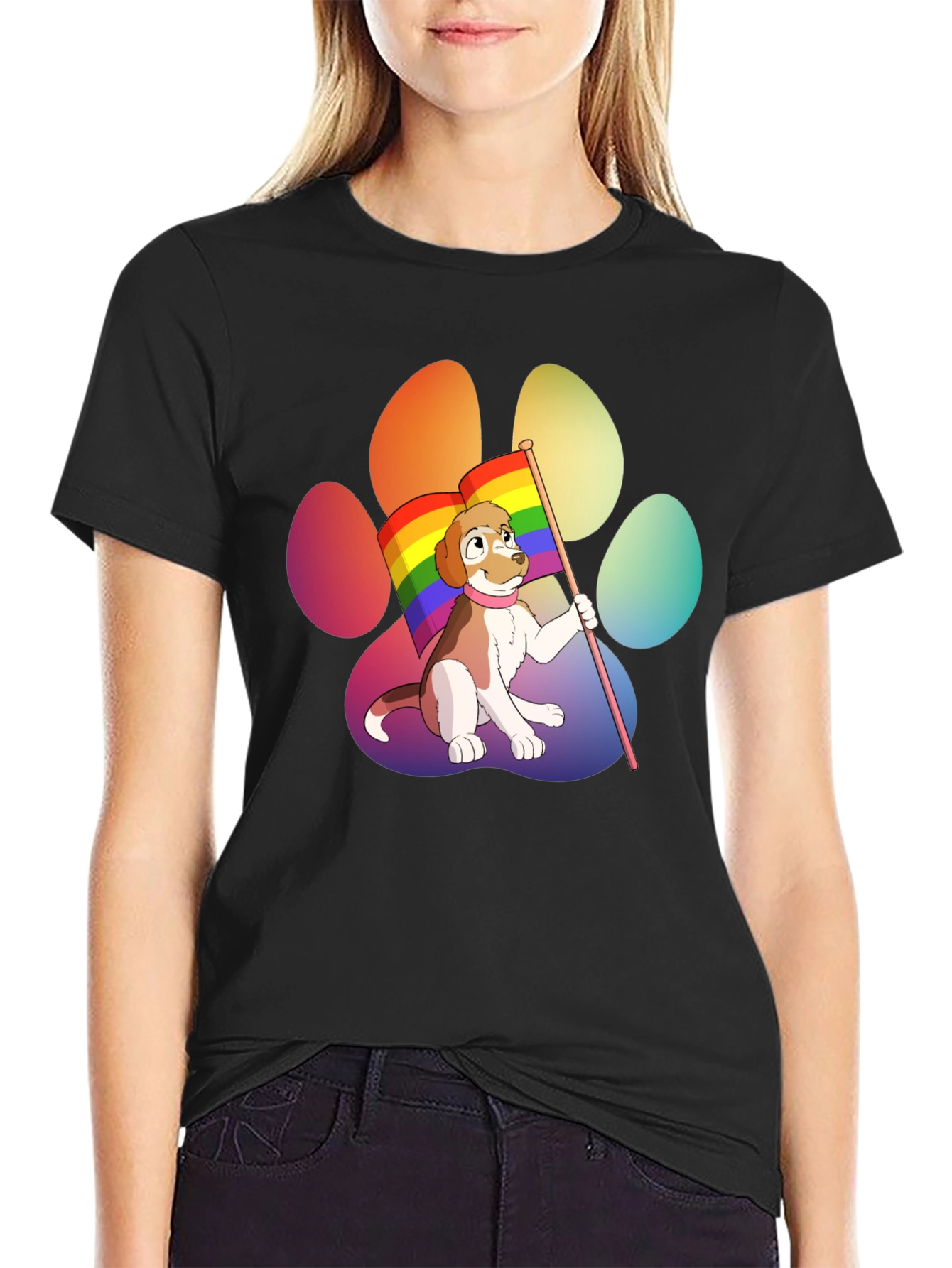 Pride Pup T-Shirt - LGBTQ+ Dog Paw Tee