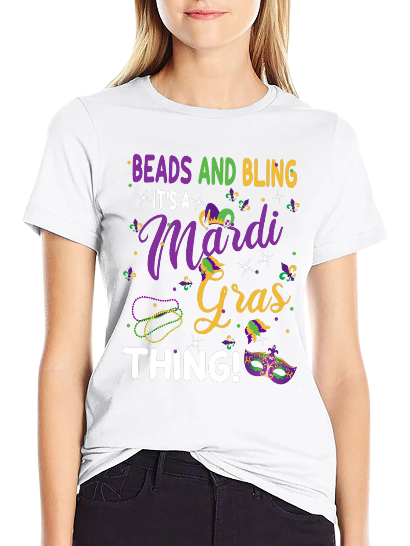 Mardi Gras Beads and Bling T-Shirt