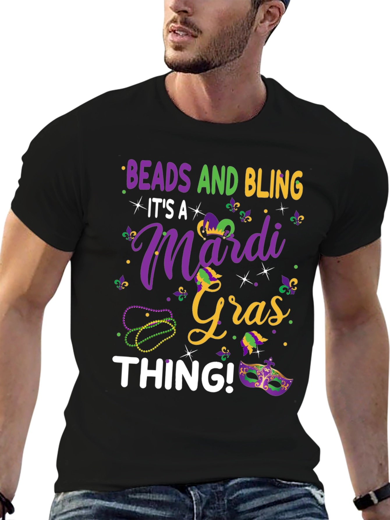 Mardi Gras Beads and Bling T-Shirt