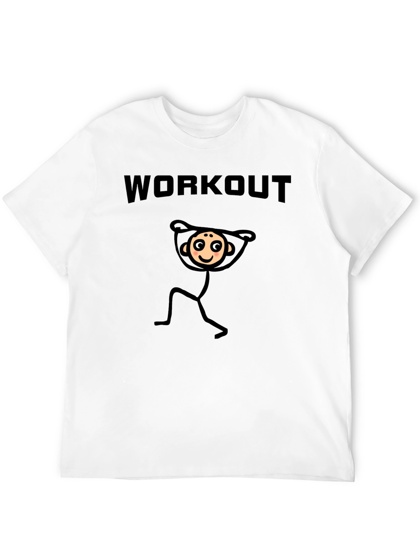Workout Stick Figure Graphic T-Shirt - Black