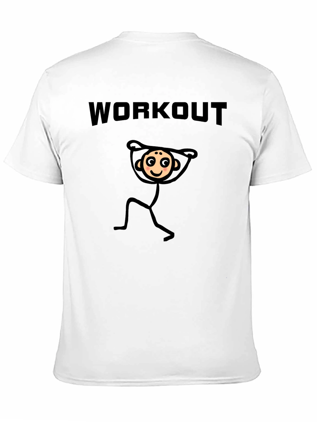 Workout Stick Figure Graphic T-Shirt - Black