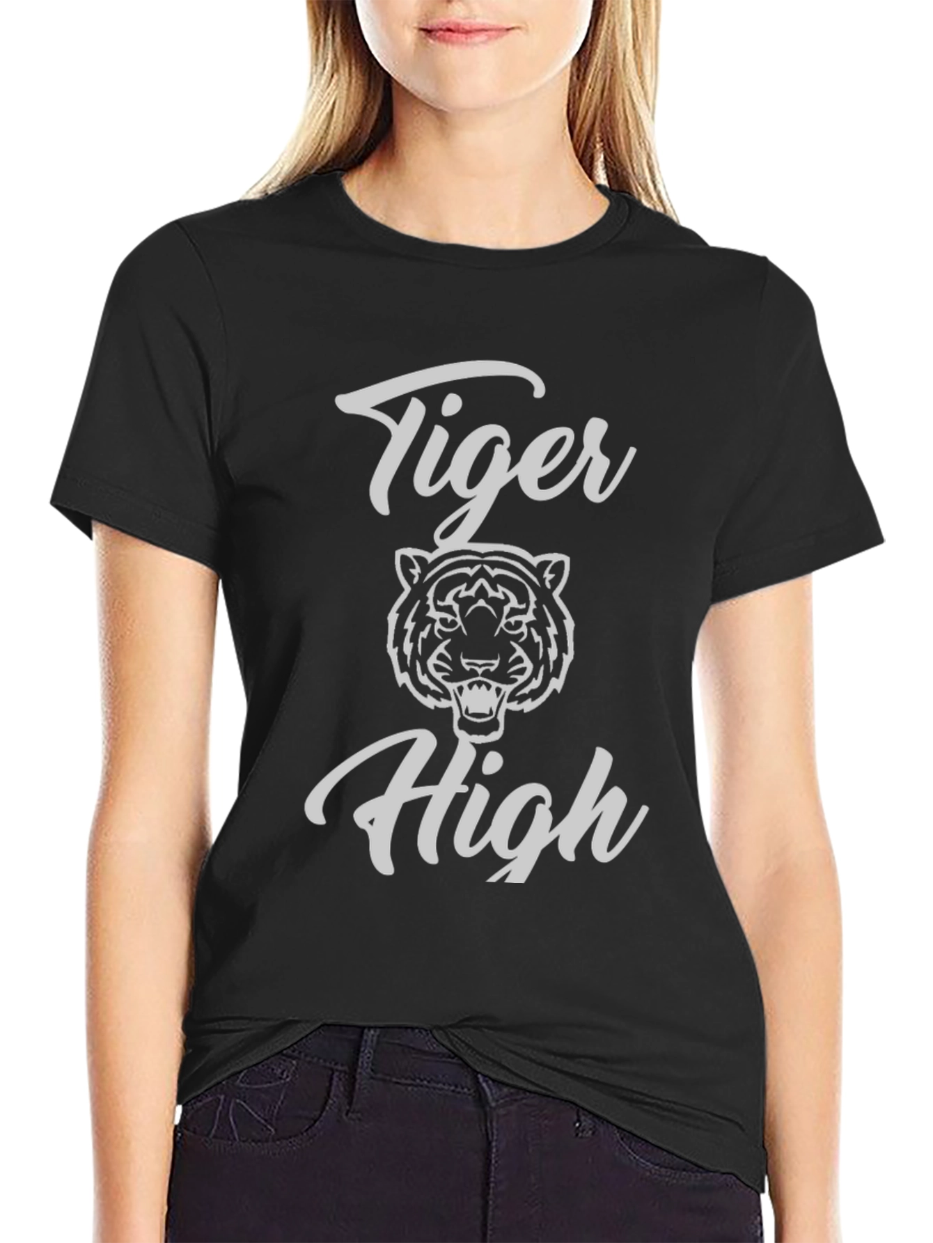 Tiger High T-Shirt - Black Graphic Tee