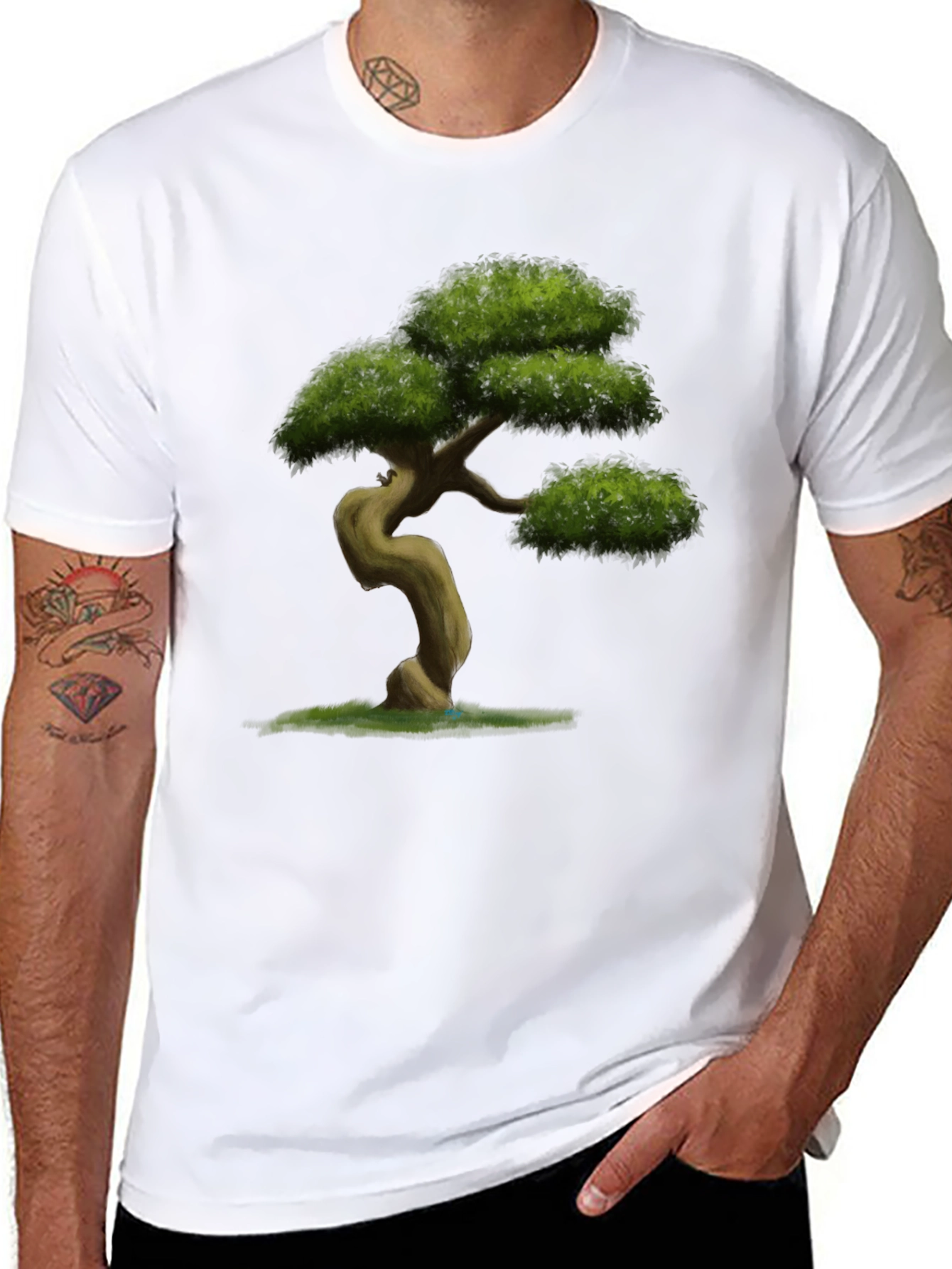 Bonsai Tree Graphic Tee - Nature Inspired Casual Wear