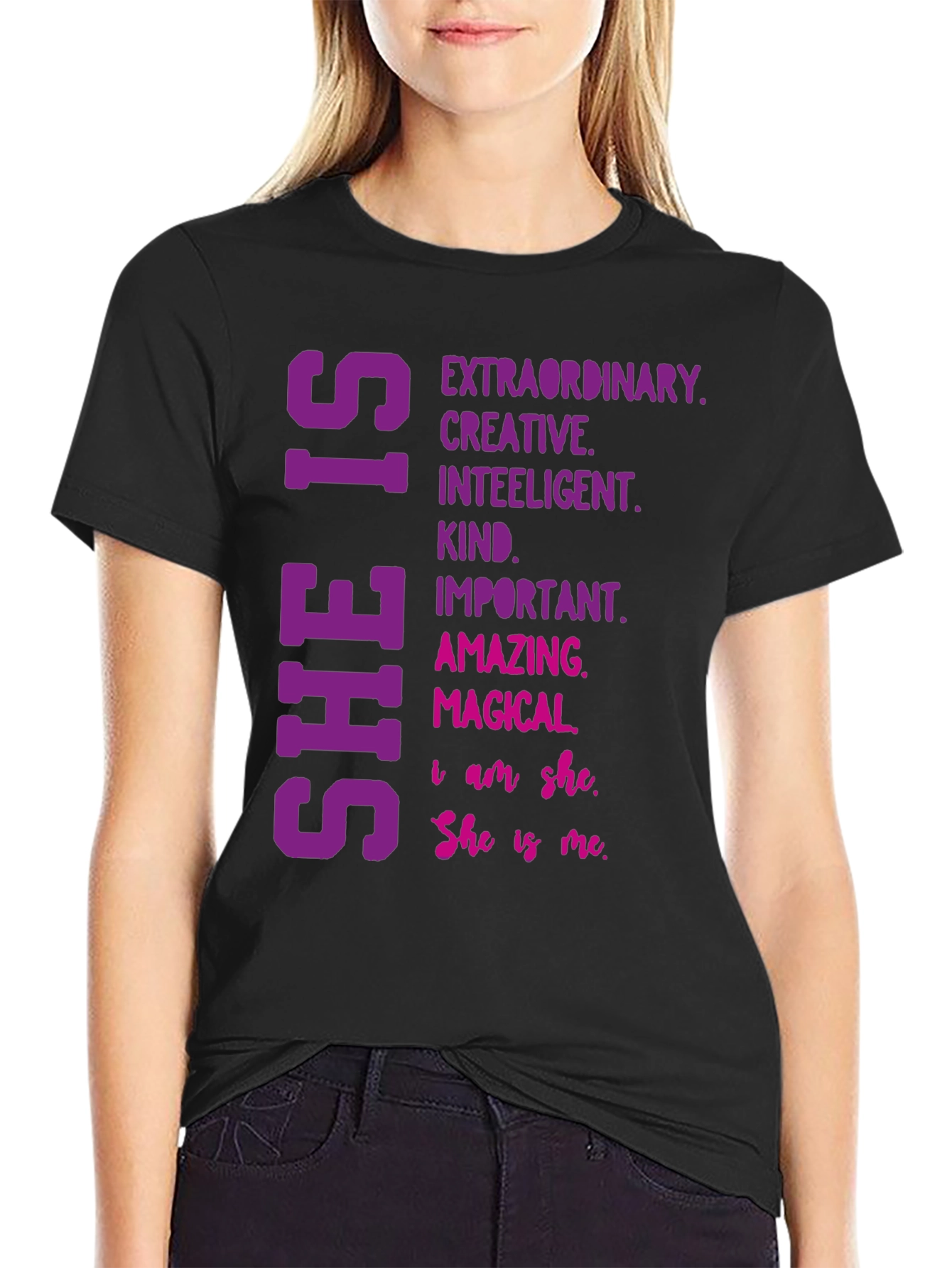 Empowering She Is T-Shirt - Inspirational Womens Tee