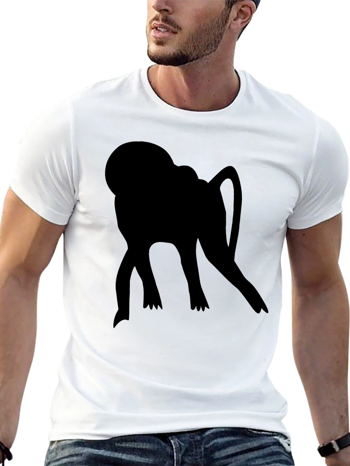 Silhouette Ape T-Shirt - Bold Black Graphic Tee