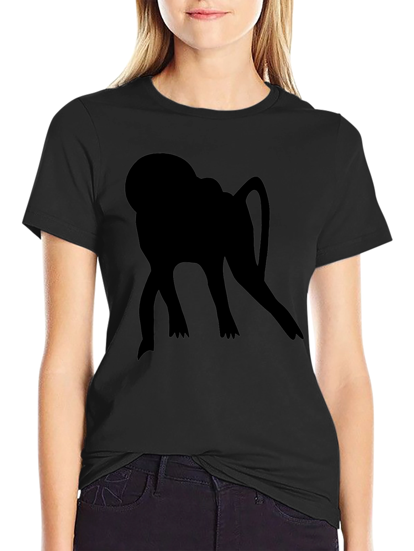 Silhouette Ape T-Shirt - Bold Black Graphic Tee