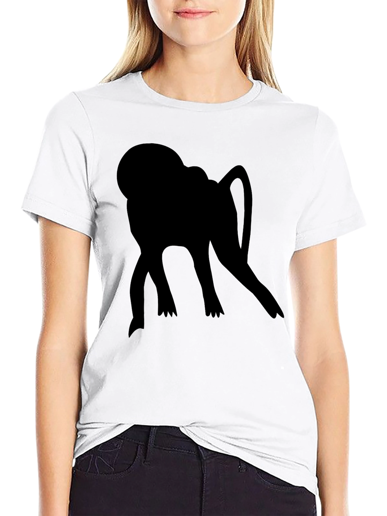 Silhouette Ape T-Shirt - Bold Black Graphic Tee