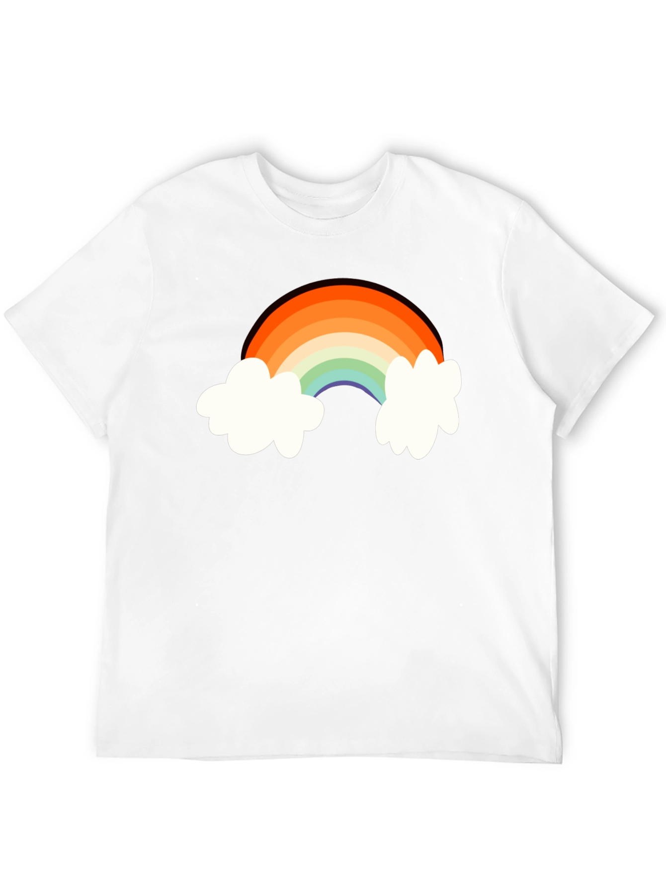 Rainbow Cloud Graphic Tee - Black Cotton Comfort
