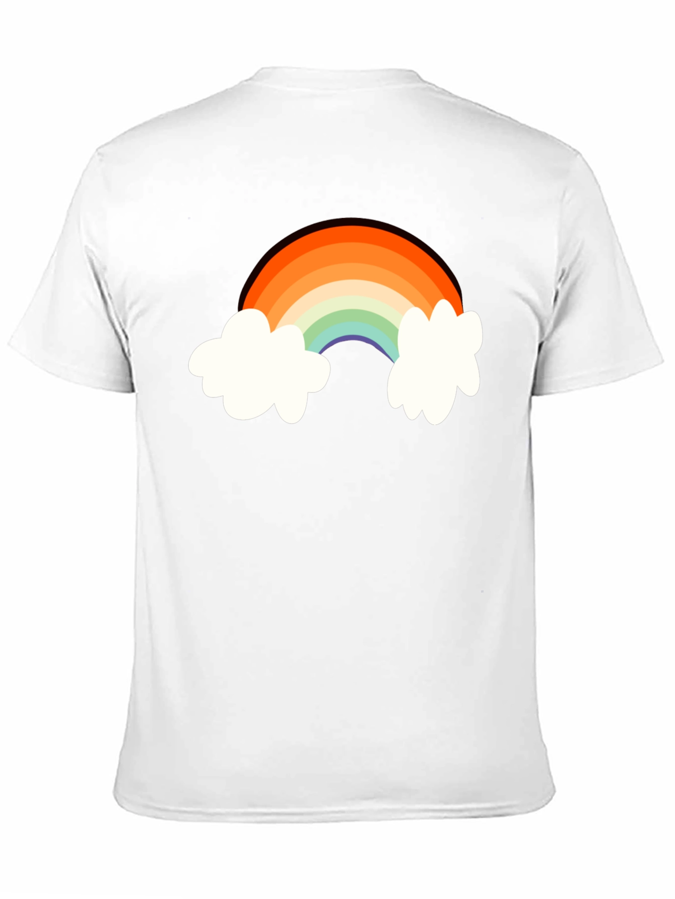 Rainbow Cloud Graphic Tee - Black Cotton Comfort