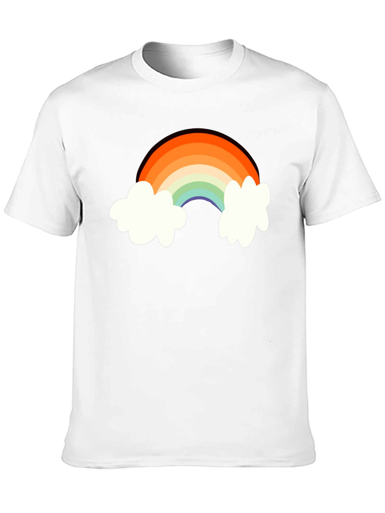 Rainbow Cloud Graphic Tee - Black Cotton Comfort