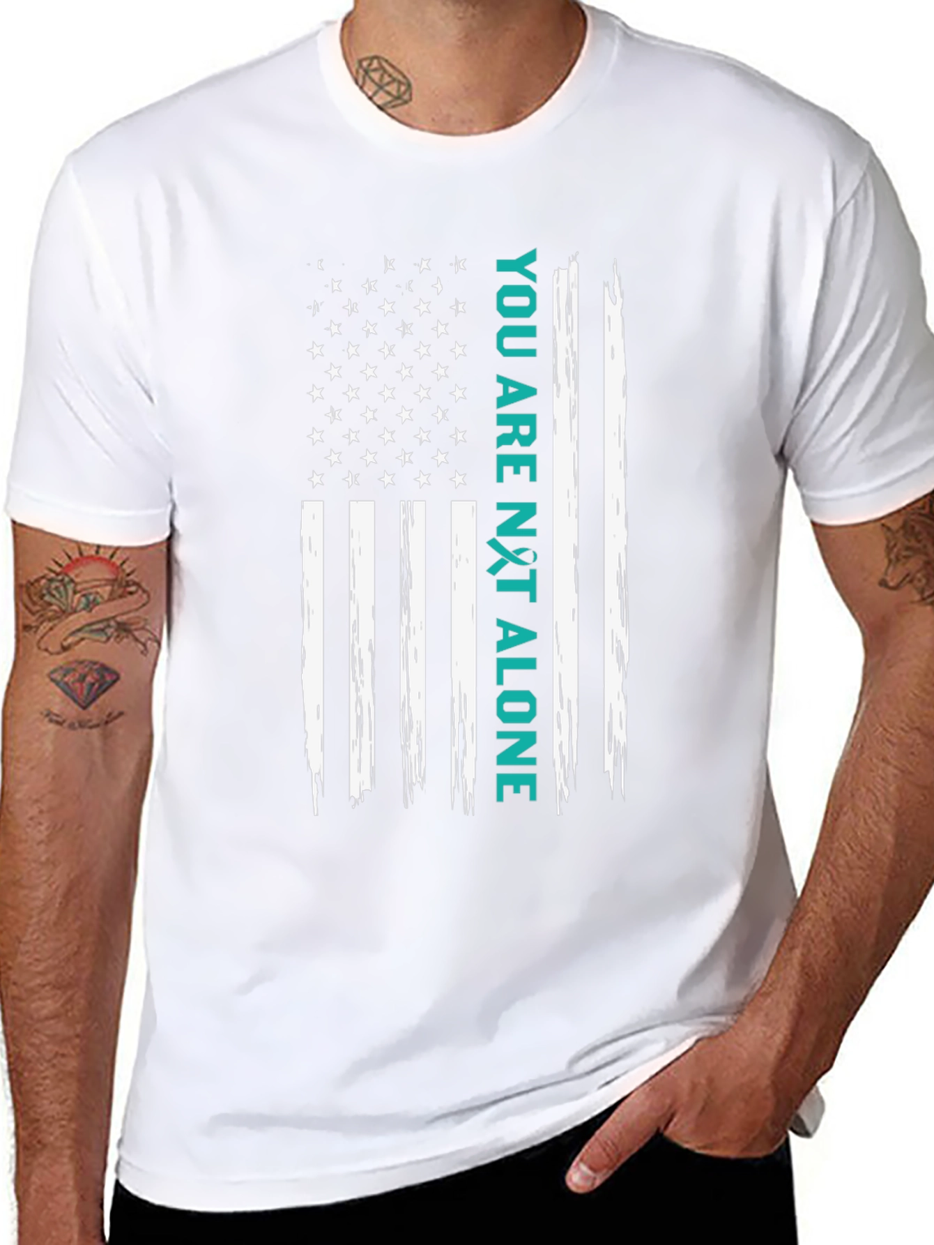 You Are Not Alone American Flag Graphic Tee