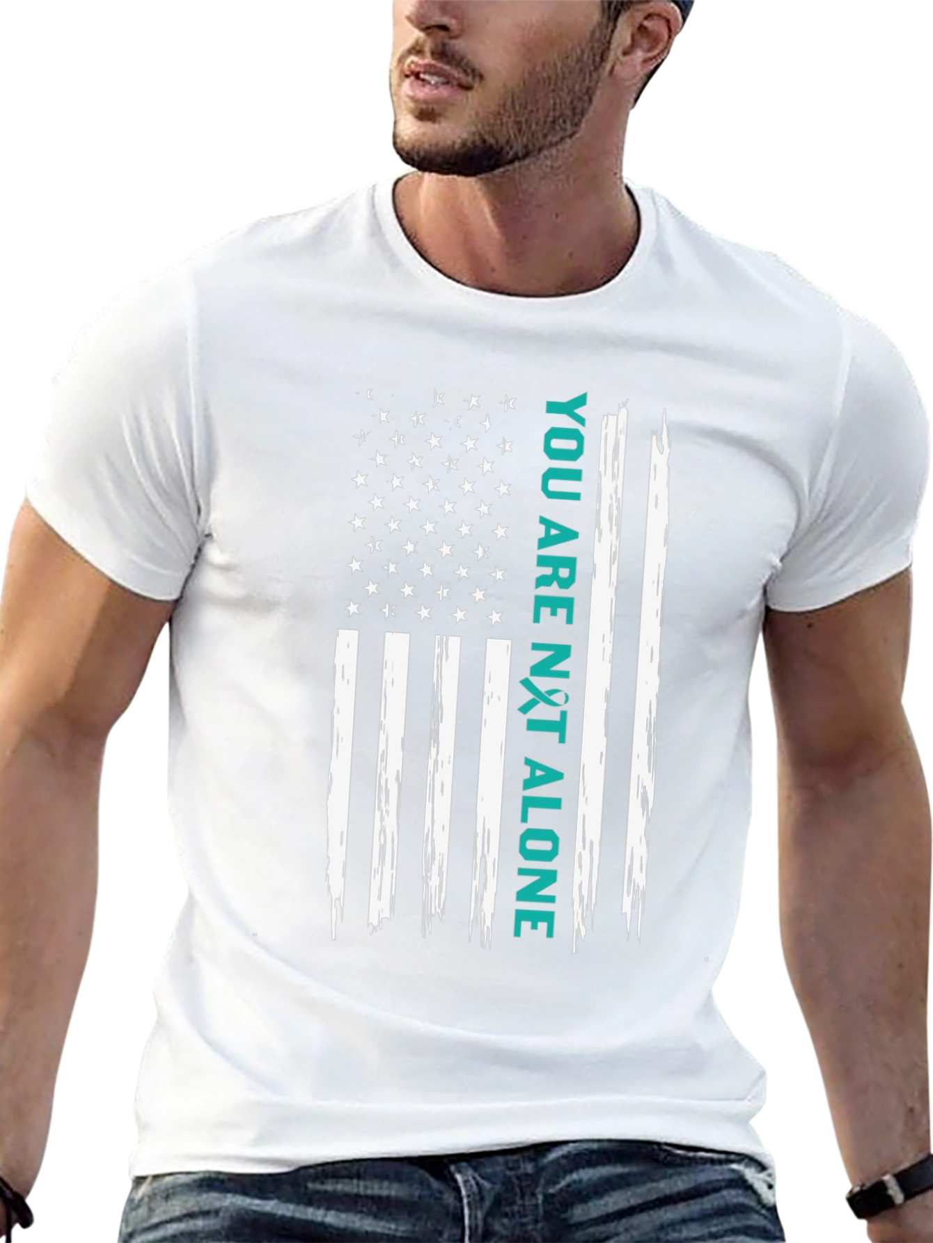 You Are Not Alone American Flag Graphic Tee