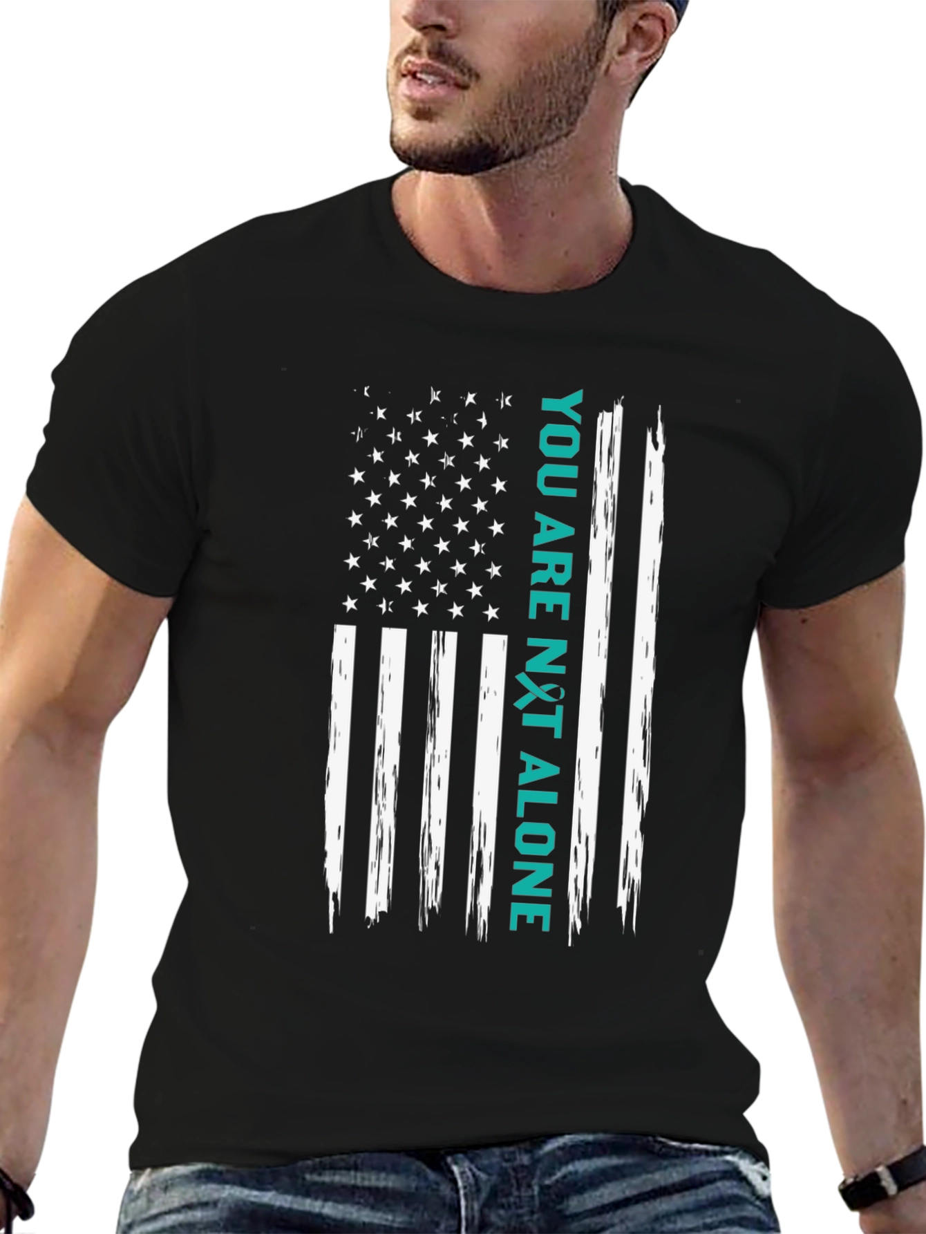 You Are Not Alone American Flag Graphic Tee