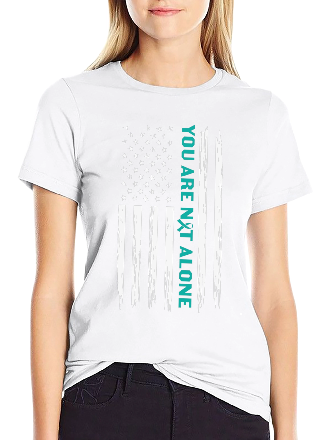 You Are Not Alone American Flag Graphic Tee