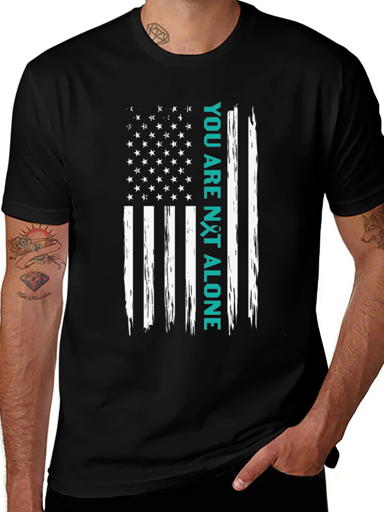 You Are Not Alone American Flag Graphic Tee