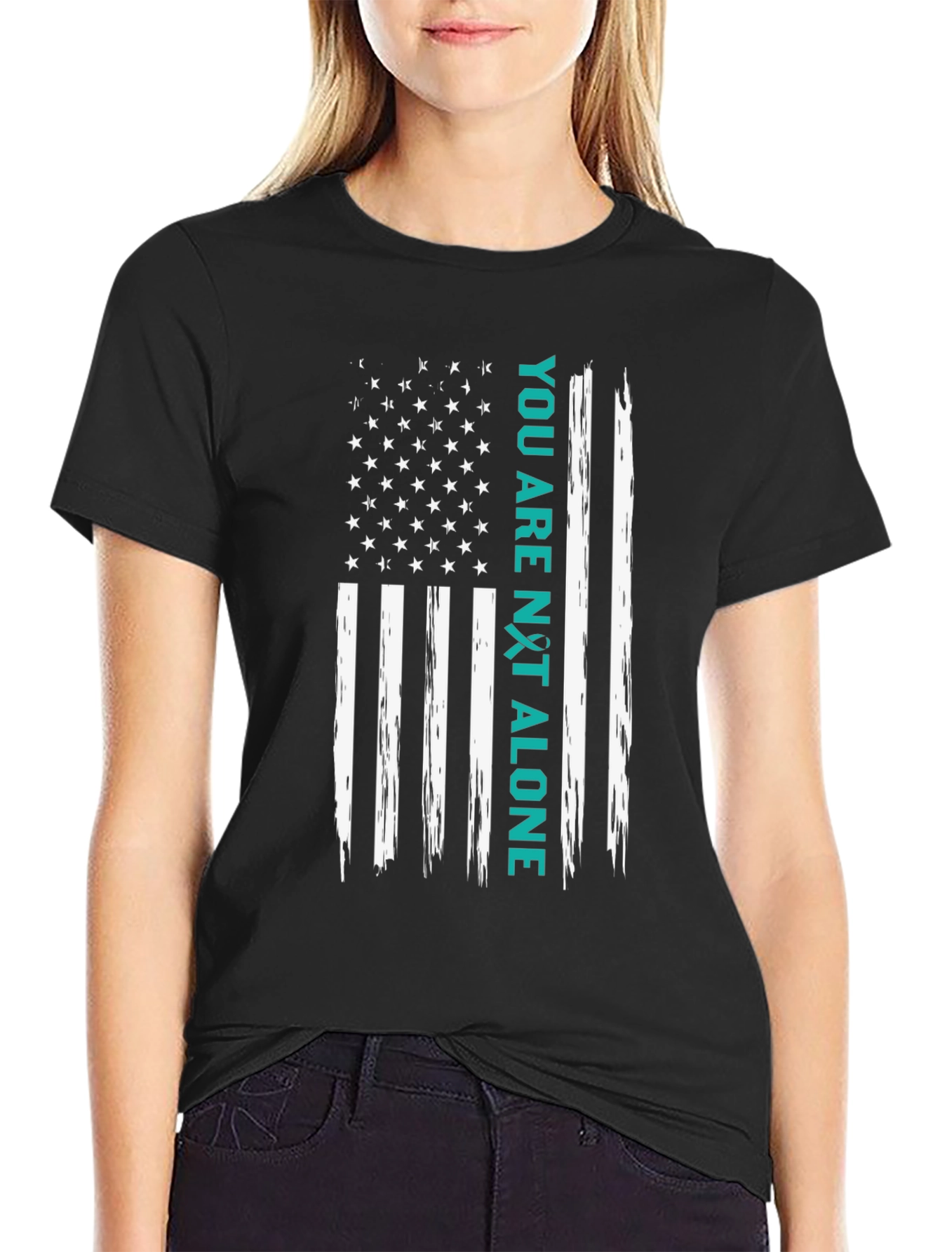 You Are Not Alone American Flag Graphic Tee