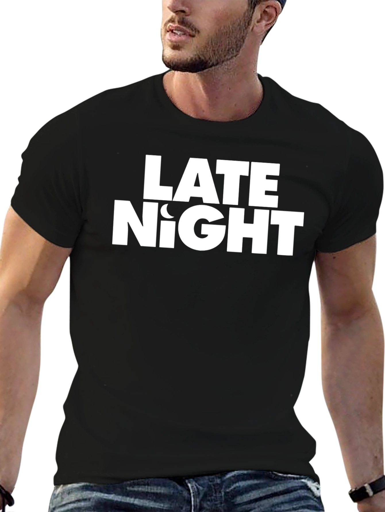 Late Night Graphic Tee - Soft Cotton Crewneck T-Shirt