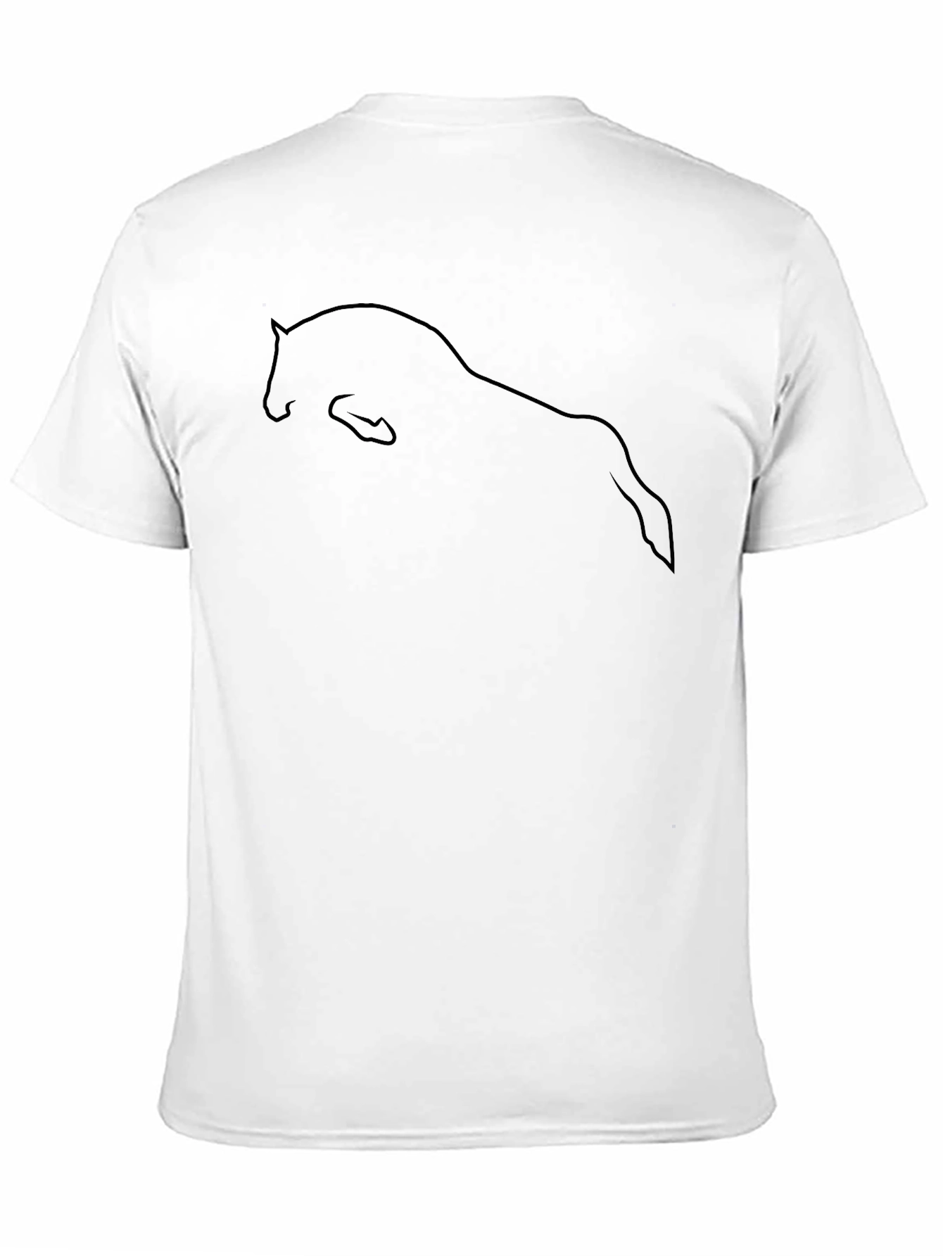 Minimalist Horse Outline Black T-Shirt