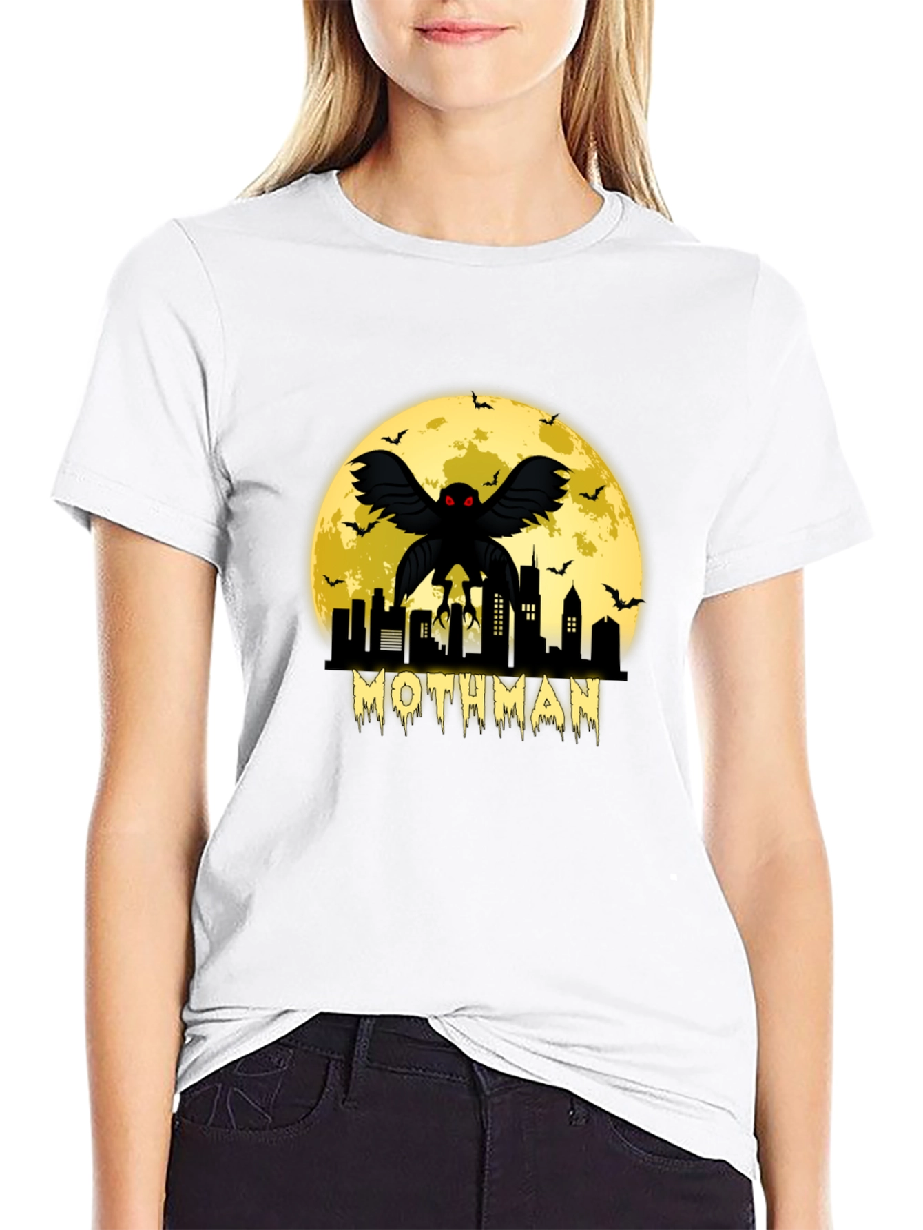 Mothman Cityscape Graphic T-Shirt