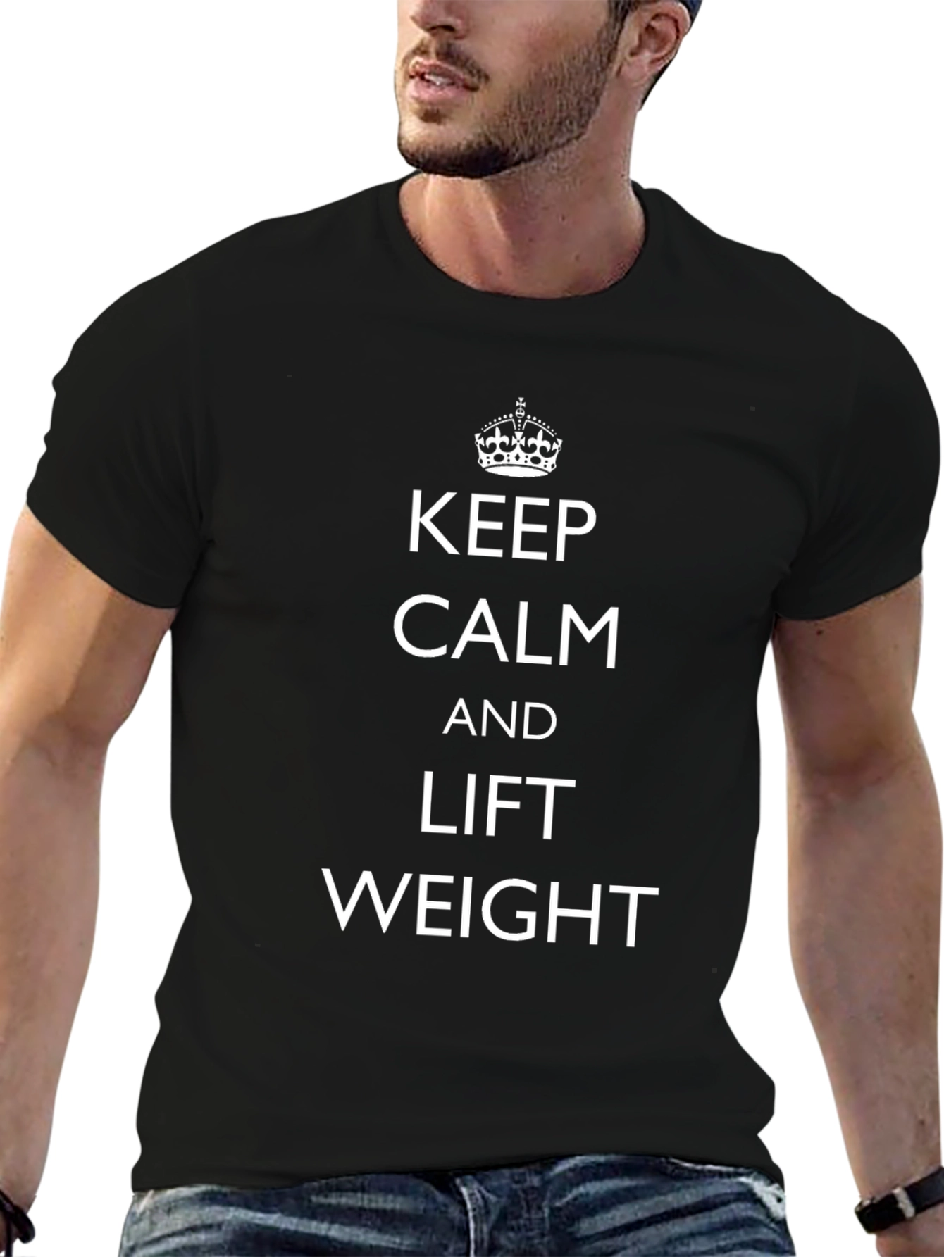 Keep Calm and Lift Weight Black T-Shirt