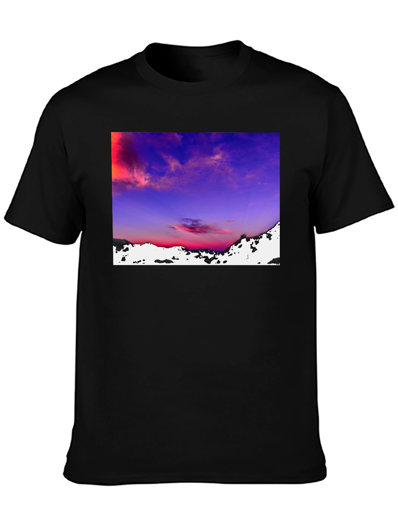 Sunset Landscape Graphic Tee - Black