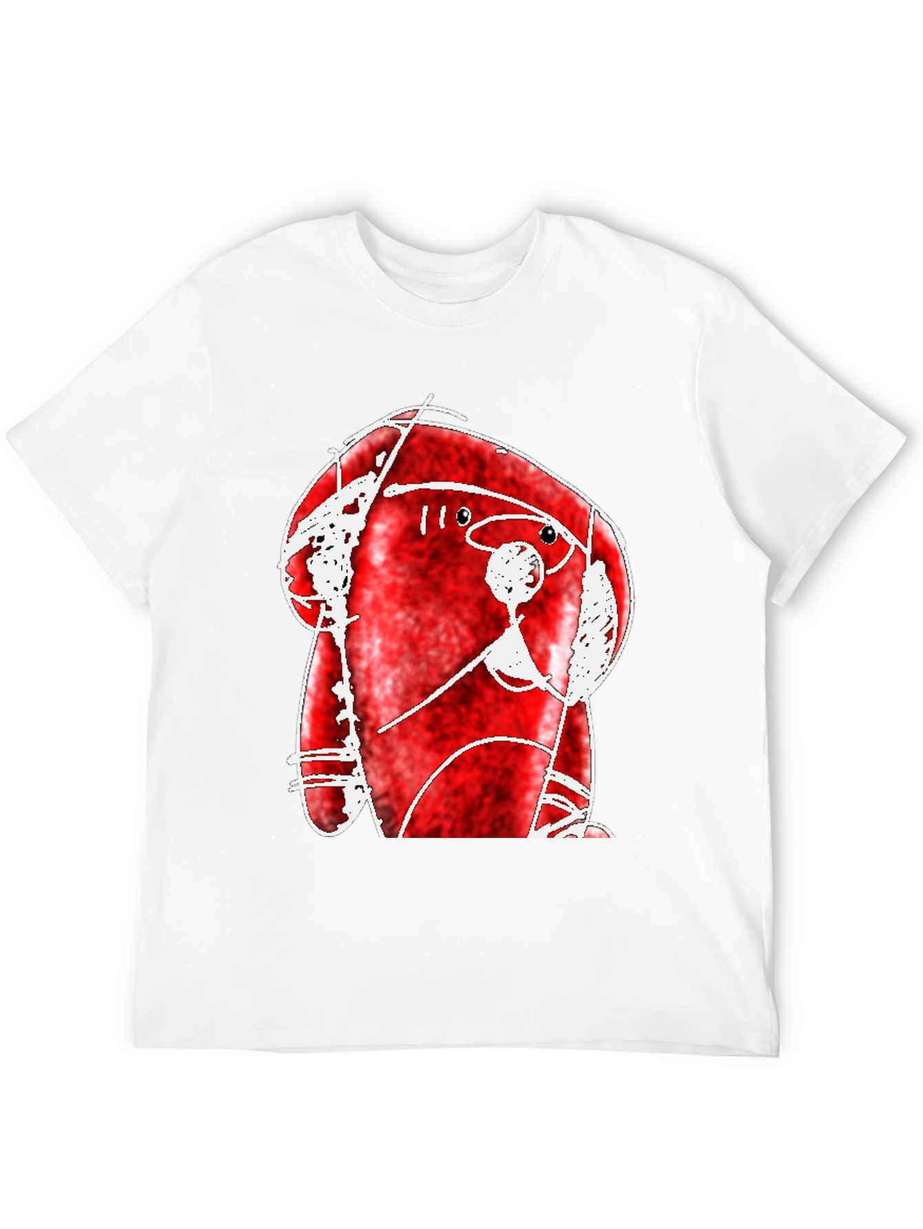 Abstract Red Creature Black T-Shirt