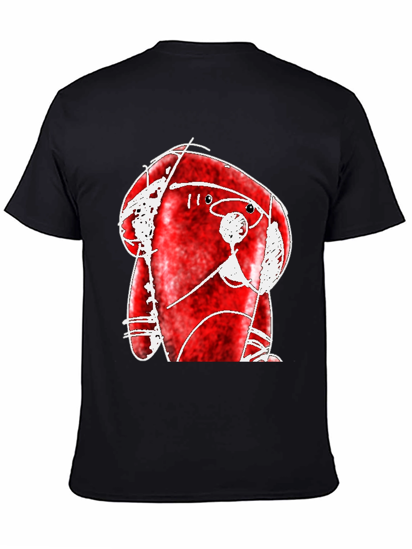 Abstract Red Creature Black T-Shirt