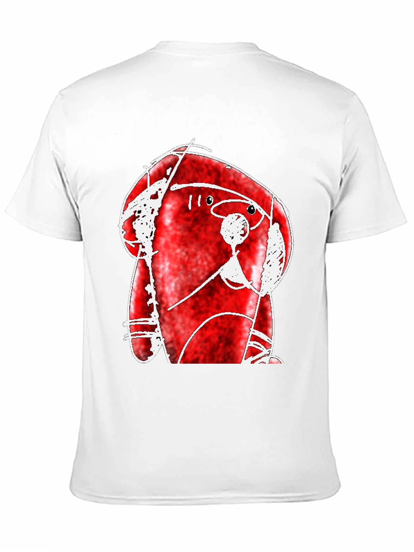 Abstract Red Creature Black T-Shirt