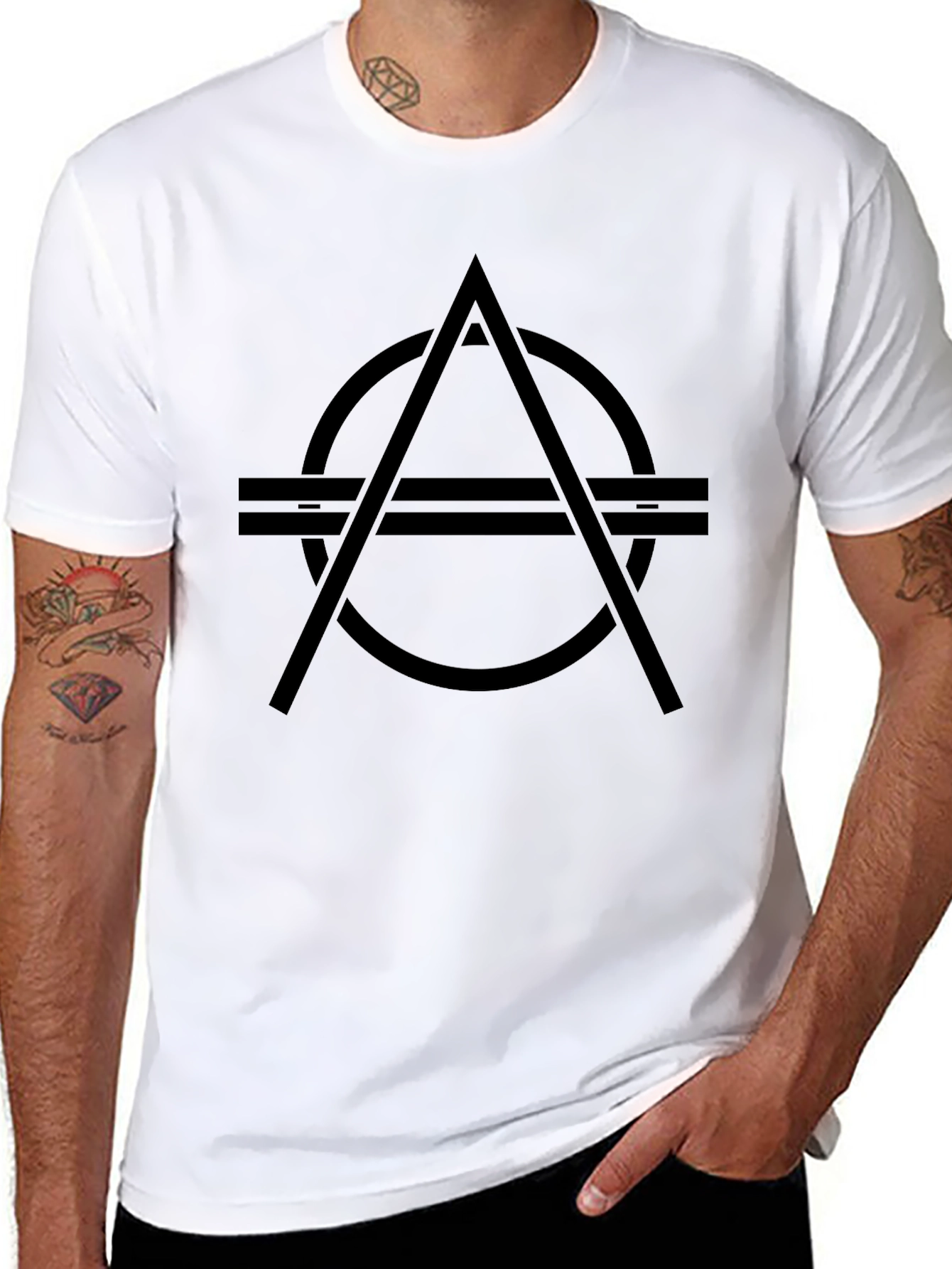 Abstract Symbol Black Graphic T-Shirt