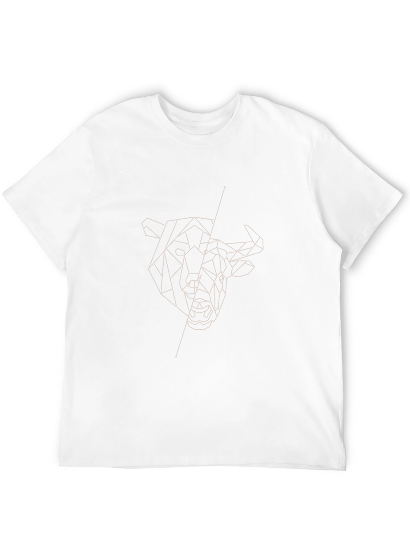 Geometric Bull Graphic Tee - Stylish Mens Black T-Shirt