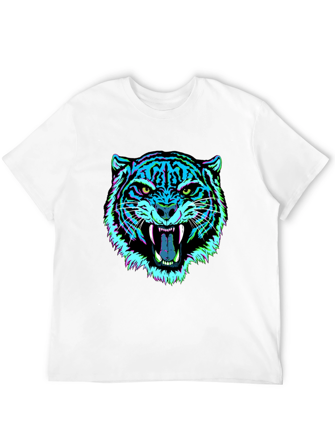Vibrant Tiger Graphic Tee - Mens Black T-Shirt