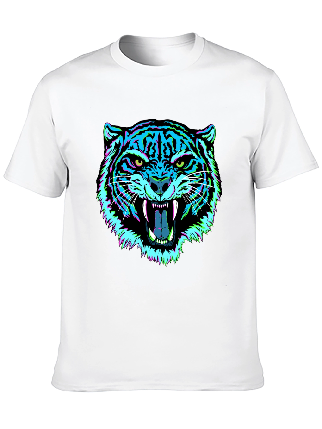 Vibrant Tiger Graphic Tee - Mens Black T-Shirt