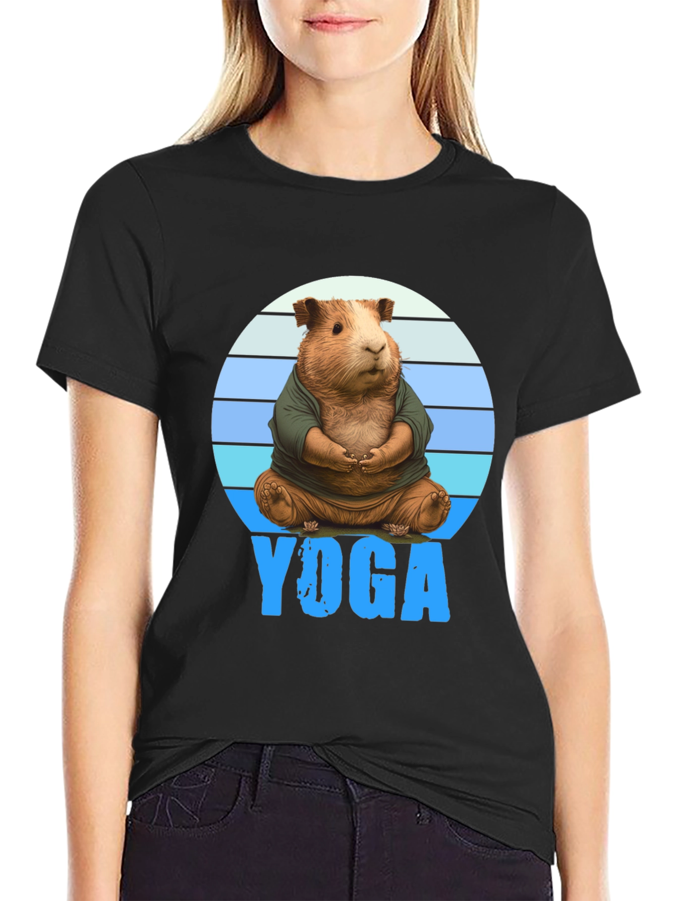 Yoga Guinea Pig Graphic T-Shirt